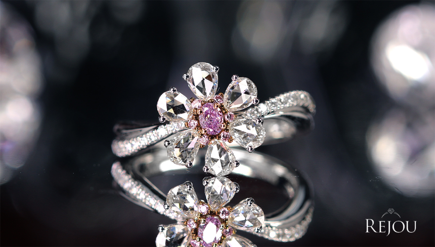 ピンクダイヤモンド 0.1ct/FIPP/I1 ピンクダイヤモンド 0.03ct ローズ