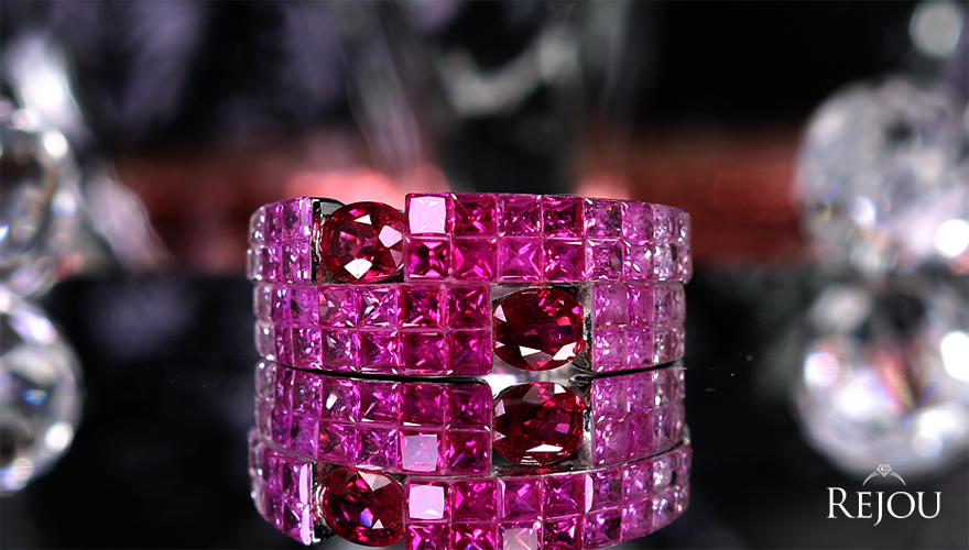 ルビー 約1ct ルビー・ピンクサファイア 4.5ct ホワイトゴールド