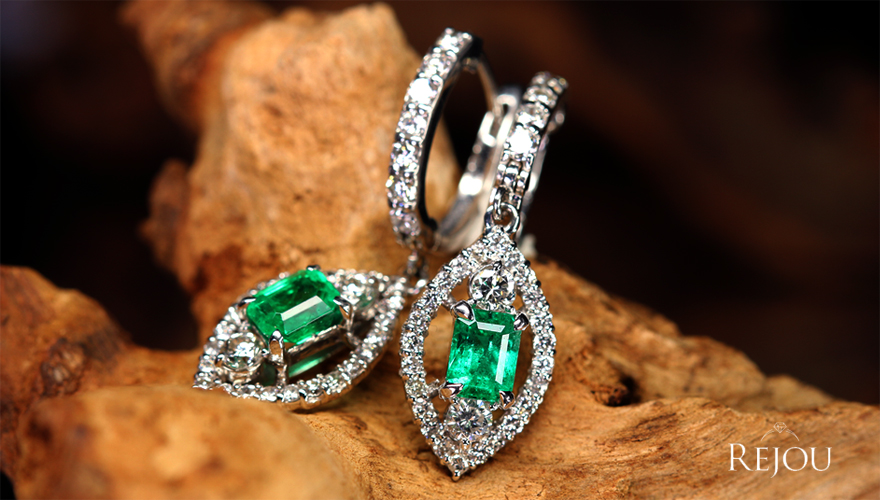 B58 豪華！エメラルドのピアス B58 豪華！エメラルドのピアス アクセサリー