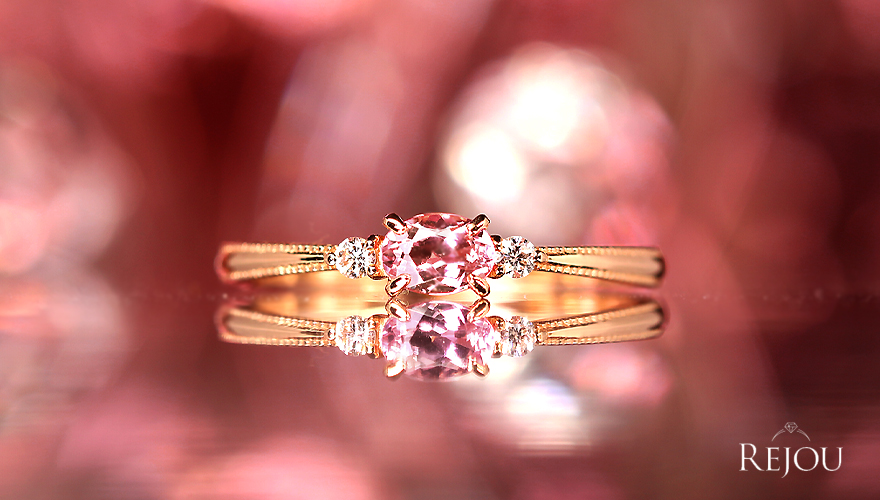 インペリアルトパーズ 0.3ct ダイヤモンド ピンクゴールド リング(指輪