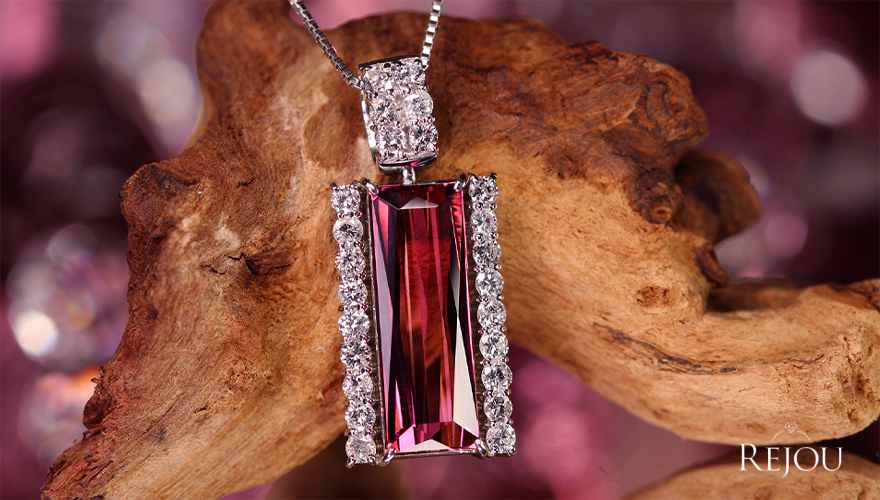 ピンクトルマリン 5.0ct ダイヤモンド 0.8ct プラチナ ネックレス