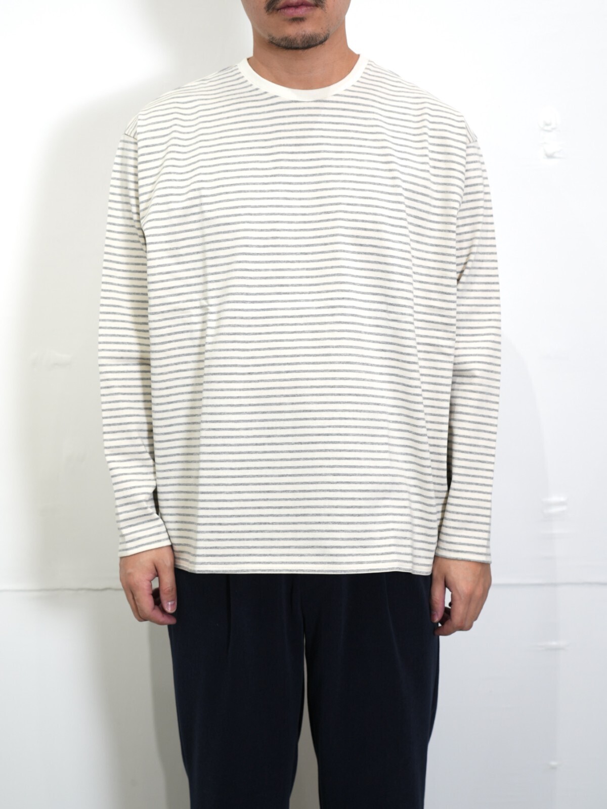 ピュアコットン ボーダーロングTシャツ - フジ レディース & メンズ