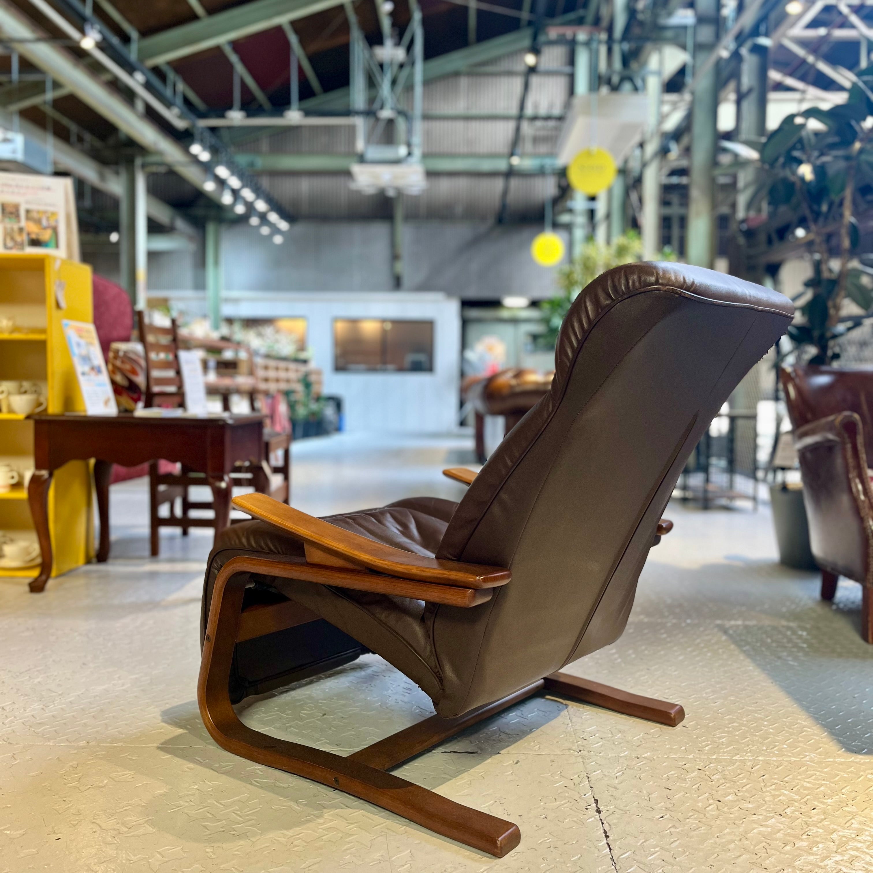 冨士ファニチア / FUJI FANITURE 本革 リクライニングソファ