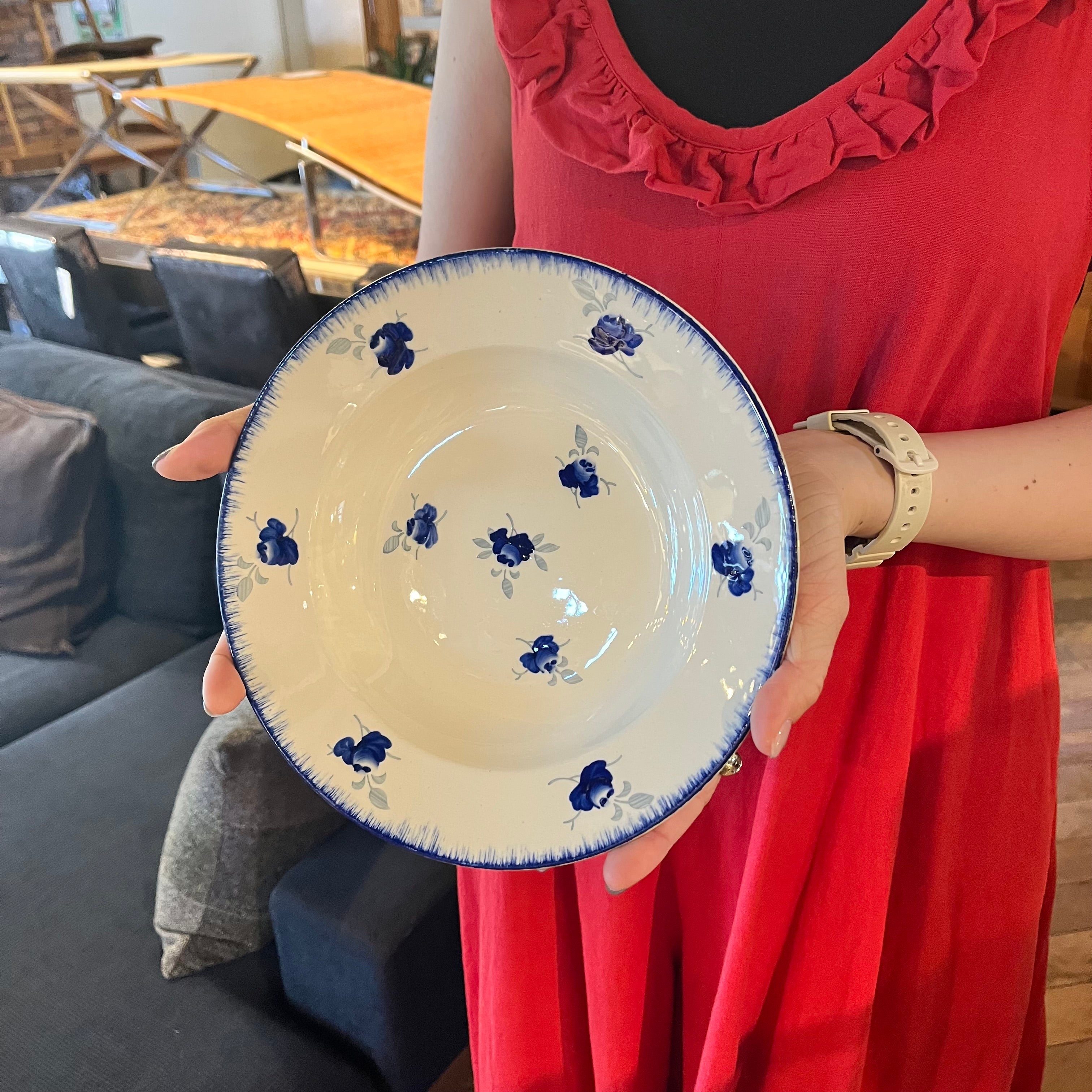 リュネヴィル / Luneville スープ皿 フランス アンティーク 中古 藍色