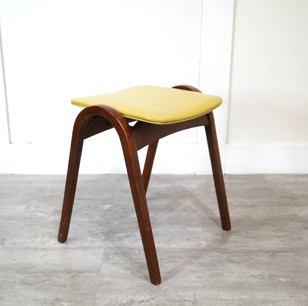 秋田木工 No.202 スタッキングスツール 剣持勇 名作 軽い 黄色 黄緑
