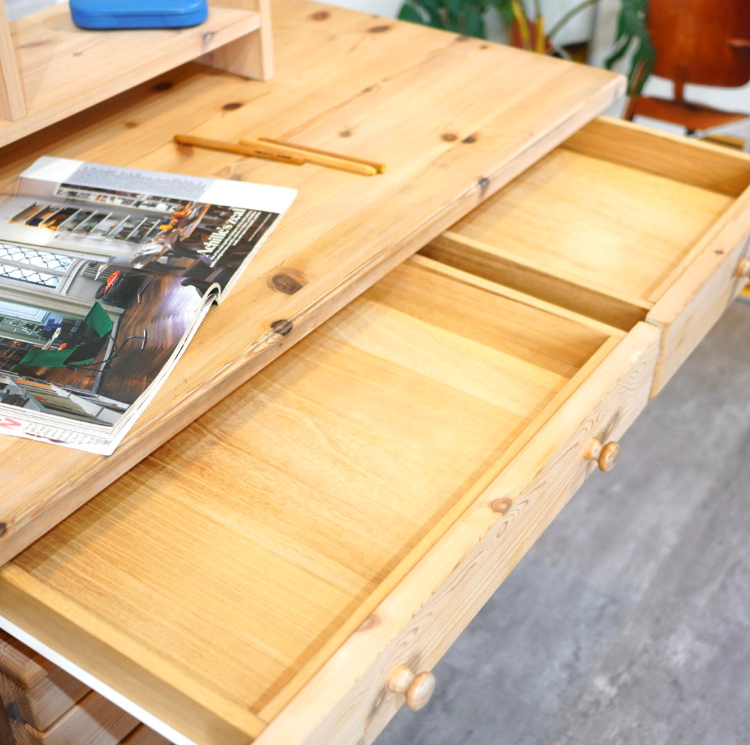 シャルドネ / CHARDONNAY パイン材 デスク本棚 ワゴン付き 中古 学習机