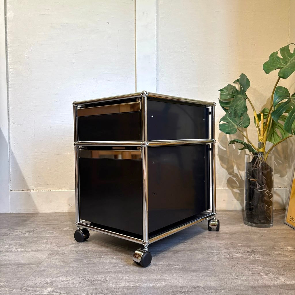 USMハラー / USM Haller ワゴン鍵付きトレイセット 2段 ブラック 中古