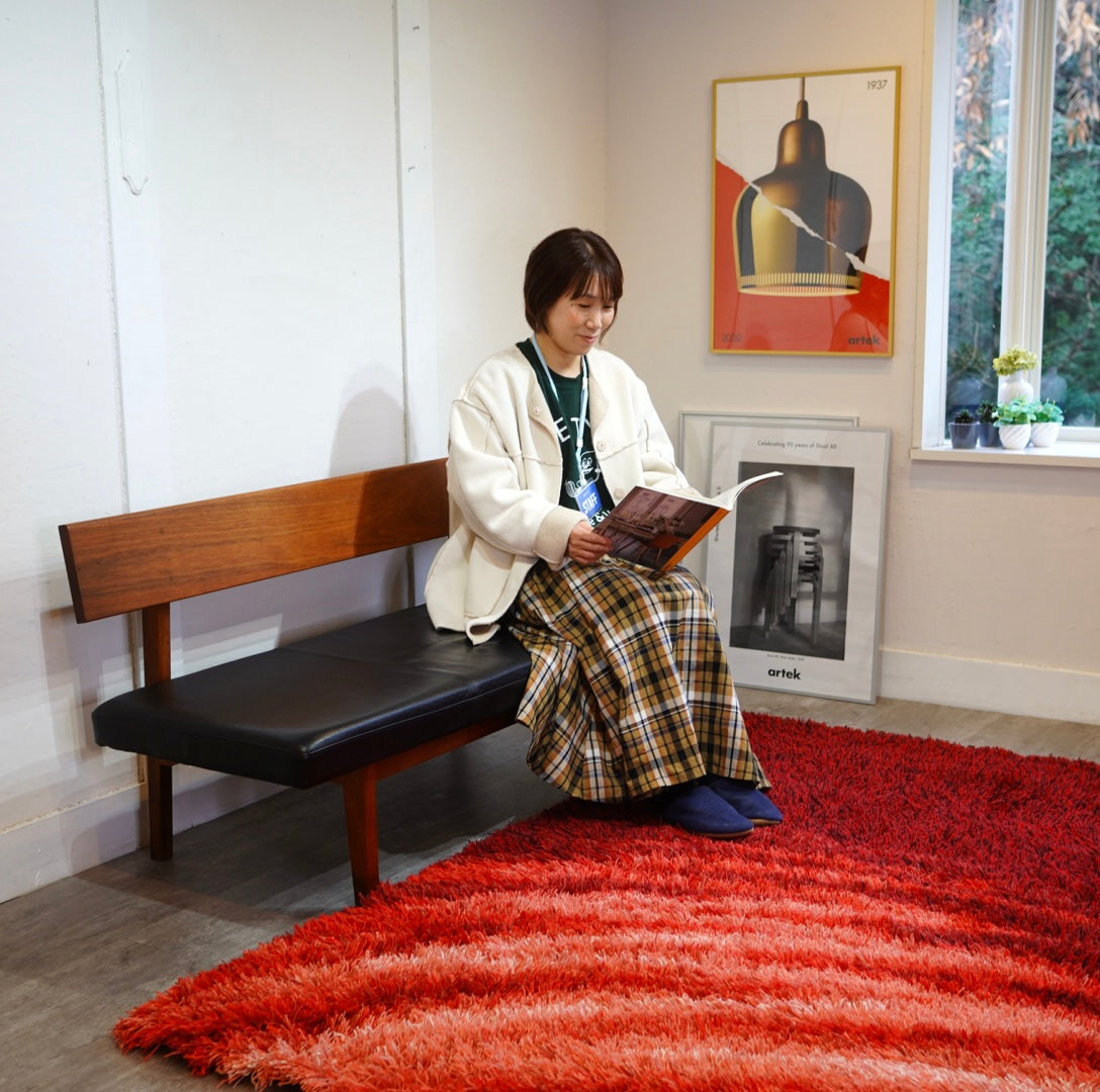 オリエンタルカーペット 山形緞通 手刺し NAMI Mandarin Red Dark