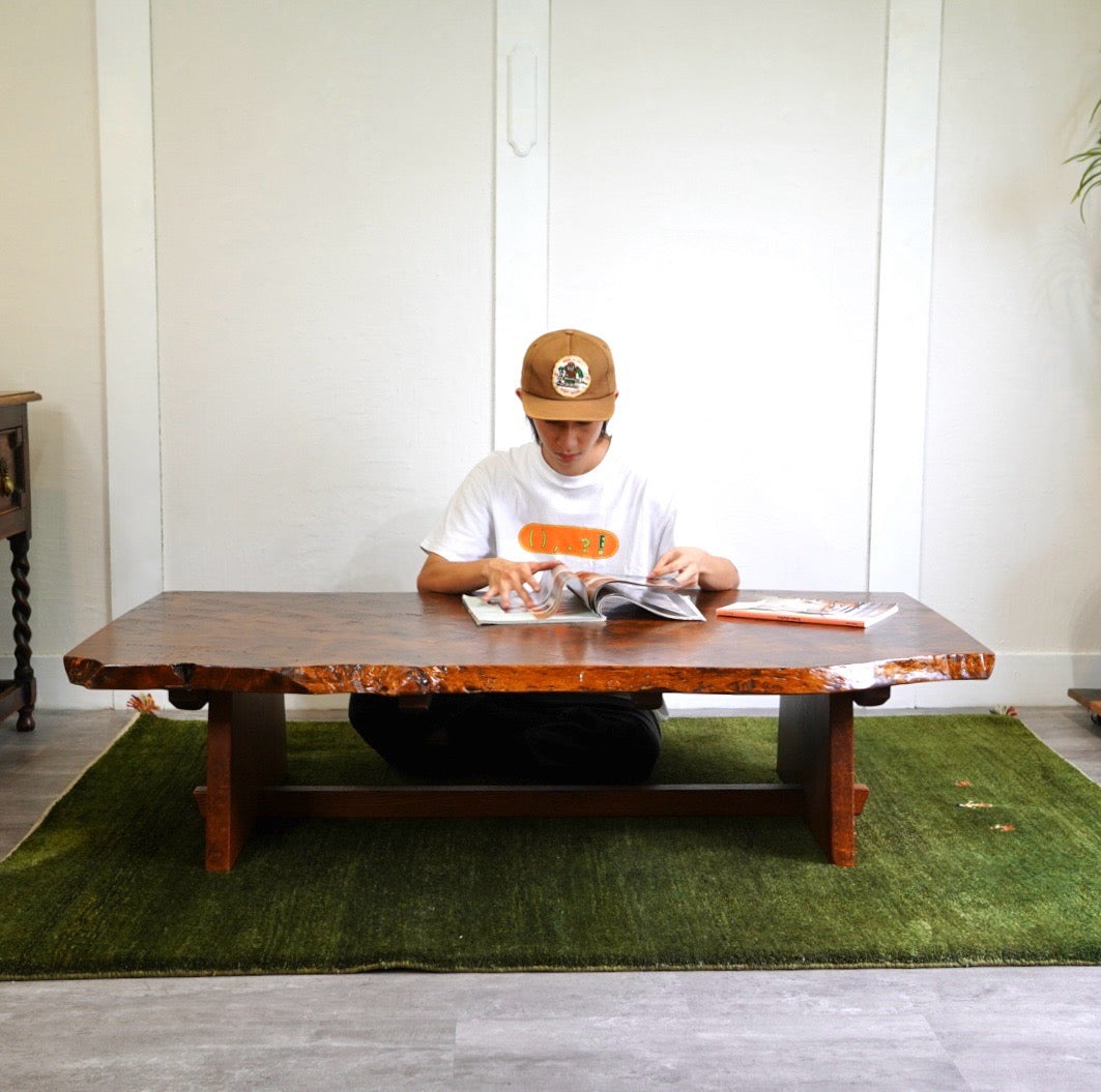 一枚板 ローテーブル 座卓 中古 机 日本 和 モダン