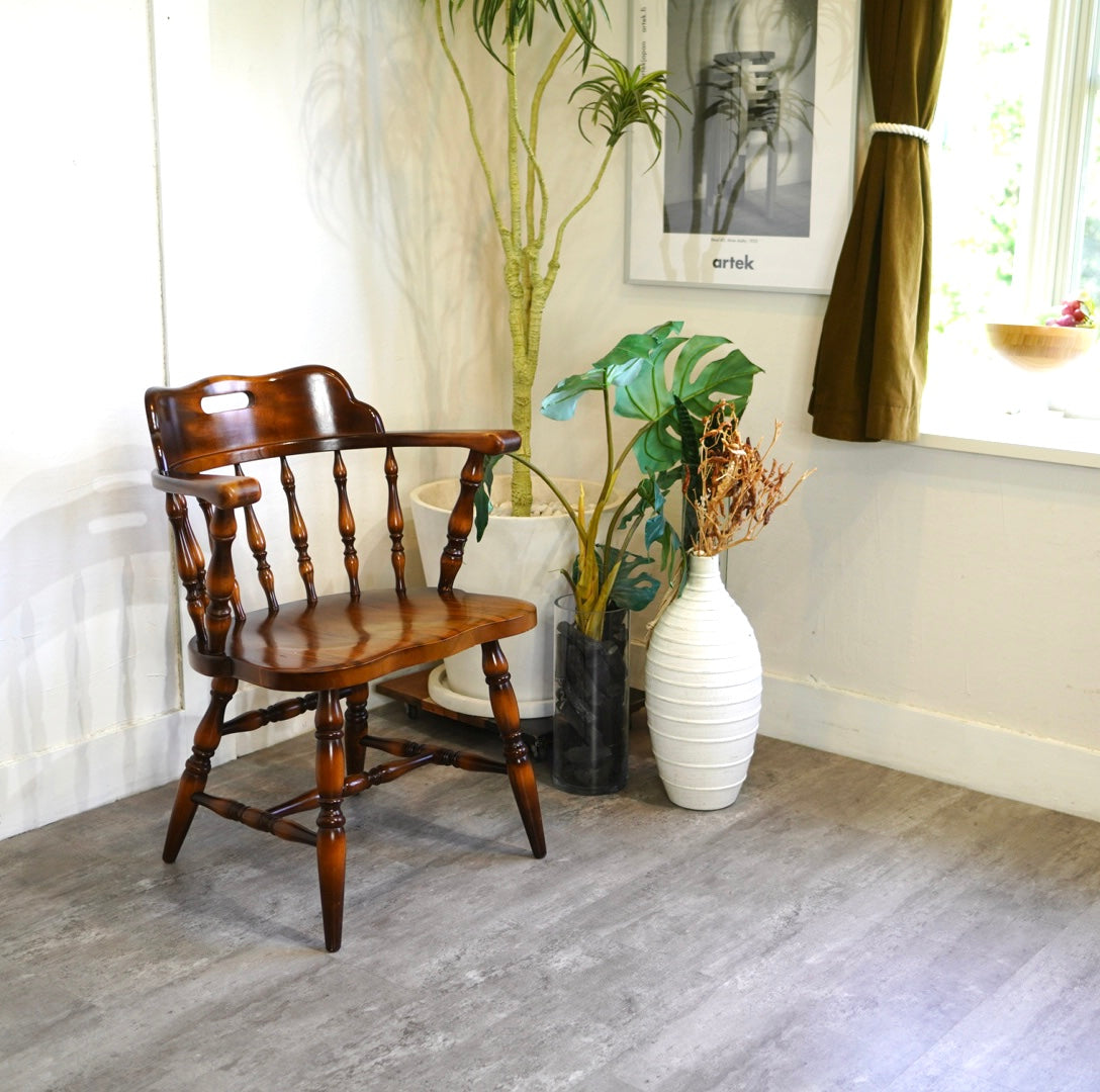 飛騨産業 / HIDA 穂高 アームチェア ダイニングチェア 中古 椅子 レトロ