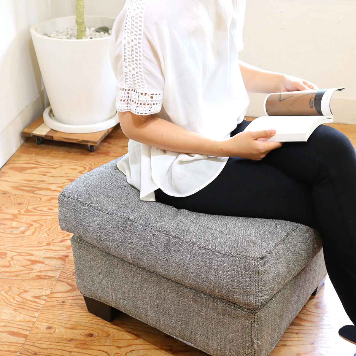 アイラーセン / eilersen ストックホルム オットマン 中古 グレー