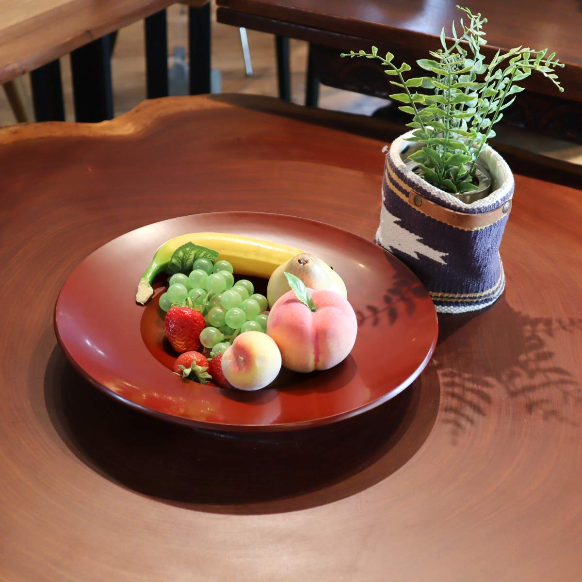 作家もの 赤木明登さん 平皿7寸 赤 赤木明登さん丸皿