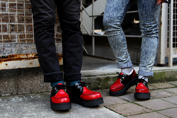 ジョージコックスCOLOR 15062レッドレザー×ブラックレザー ブラック