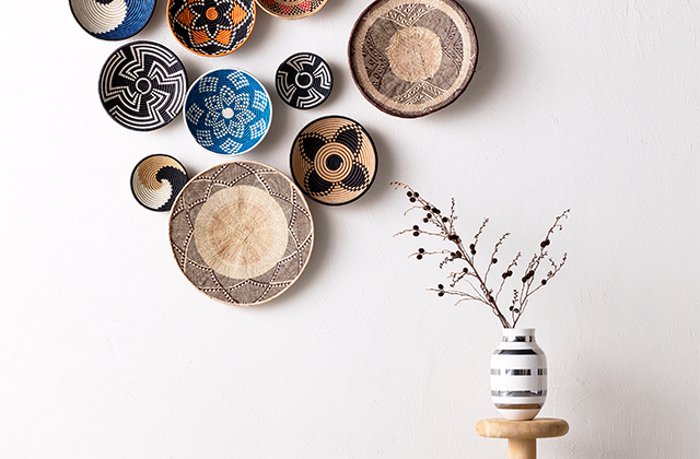 カゴアミドリ Ruise B ルワンダ バスケット 空と太陽 2点おまとめ