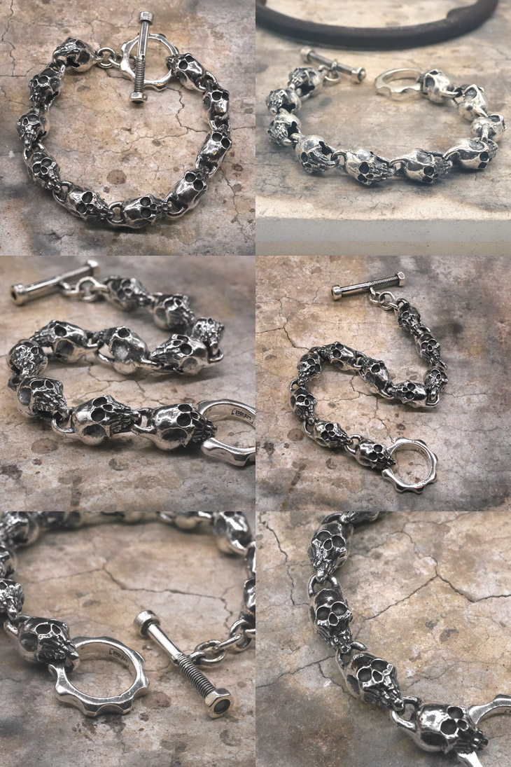 TOOL925 スカル×ボルト シルバーブレスレット skull × bolt silver