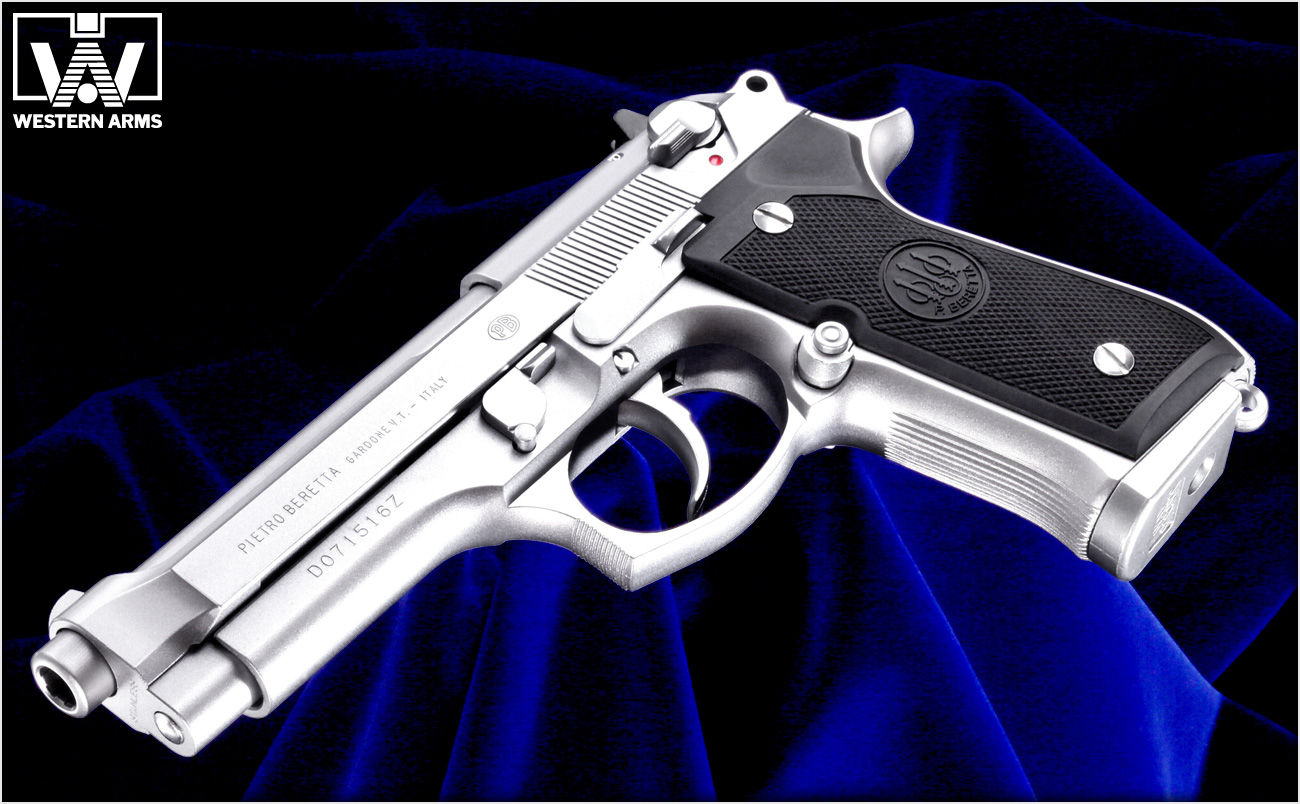 シルバーカラーのムービーガン！「WA【ベレッタ】M92FS INOX ソルト