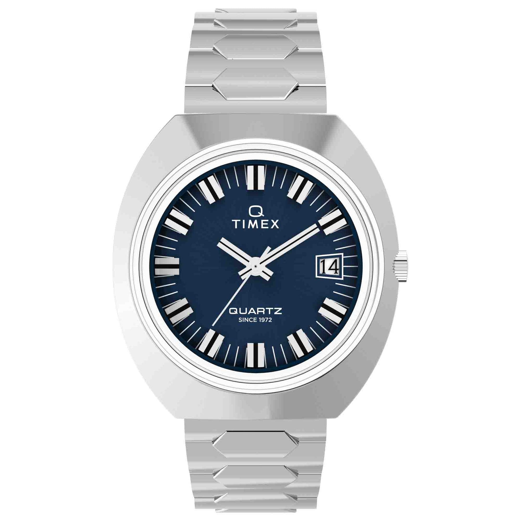 Timex Q 1972 Time Machine Reissue 39mm Blue Sunray SS | Watches.com