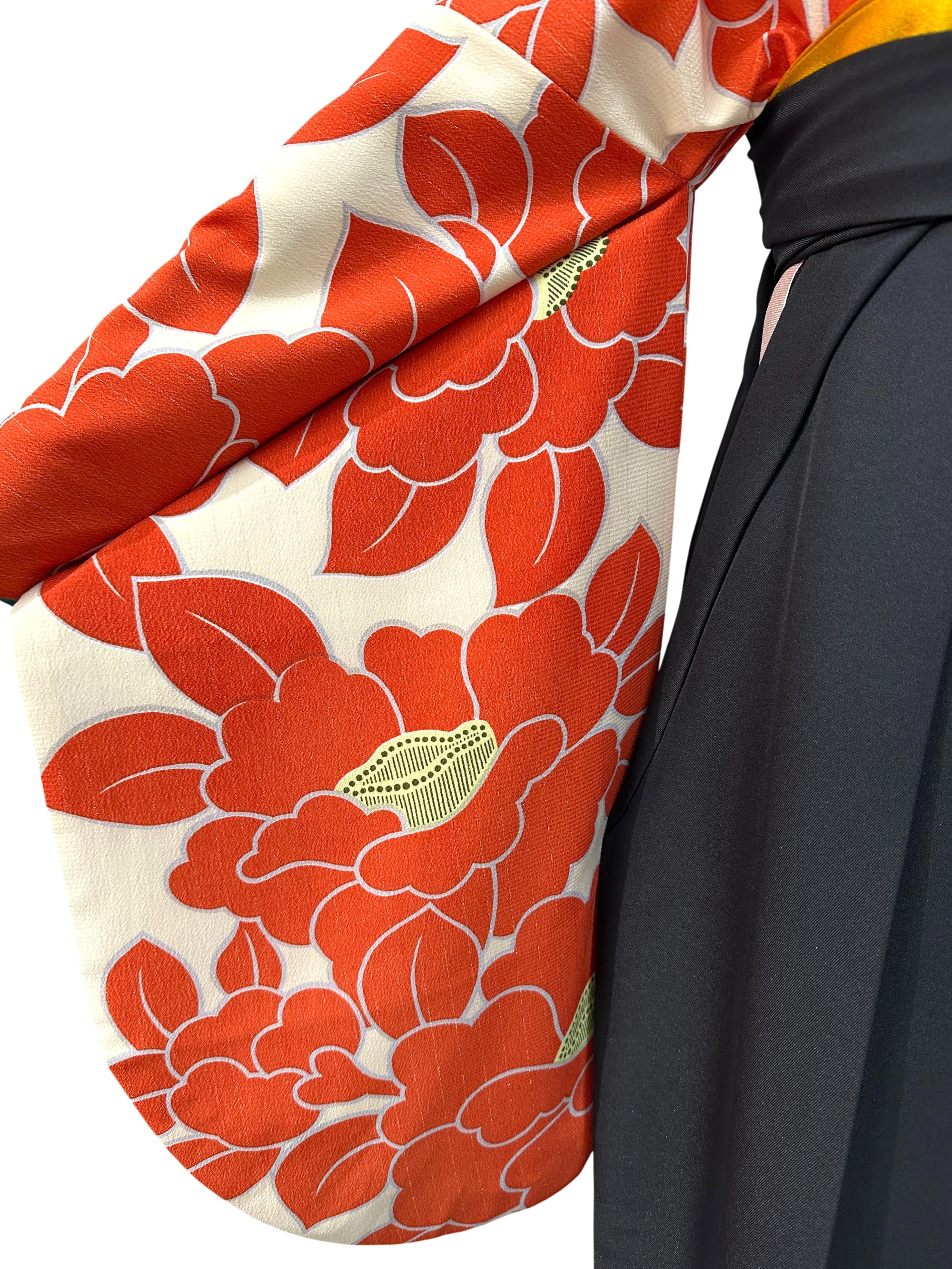 袴 レンタル 卒業式 大学生 椿 オレンジ【和風館ICHI】