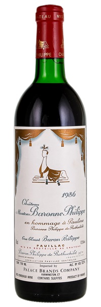1986 Château Mouton Baronne Philippe Hommage a Pauline Bordeaux