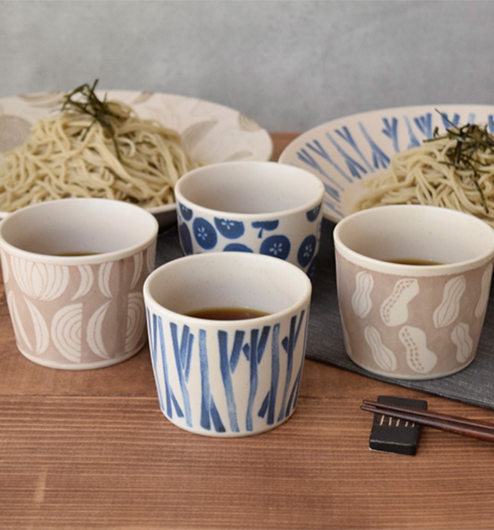 人気の実りシリーズのそば猪口。茶碗蒸しやプリンカップ、ドリンク