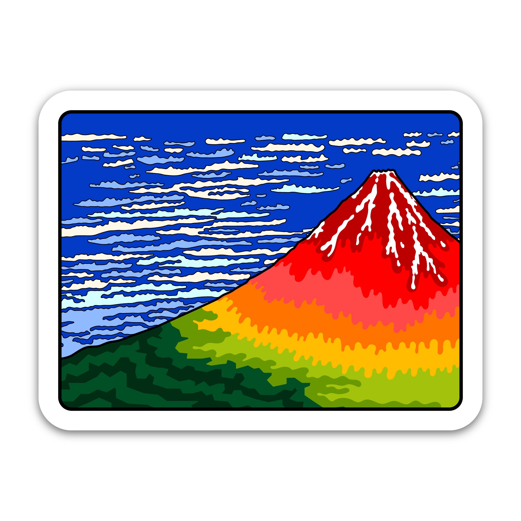 Fine Wind, Clear Morning (Red Fuji) - Sticker – Today is Art Day