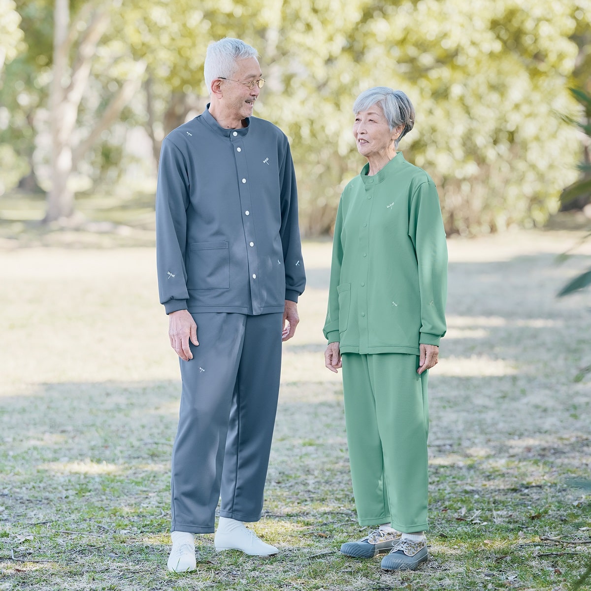 男女兼用 シャツ 高齢者用 防縮 吸汗 速乾 ポケット付き パジャマ