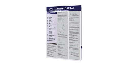 Schweser's Quicksheet - Printed - CFA® Level I | Top Finance
