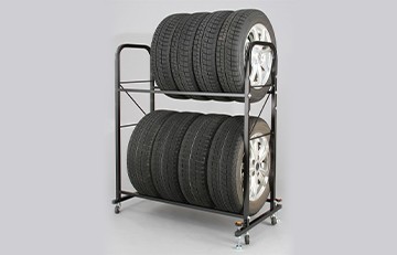 簡易タイヤラック（キャスター付き・カバーあり）｜スチール棚の通販