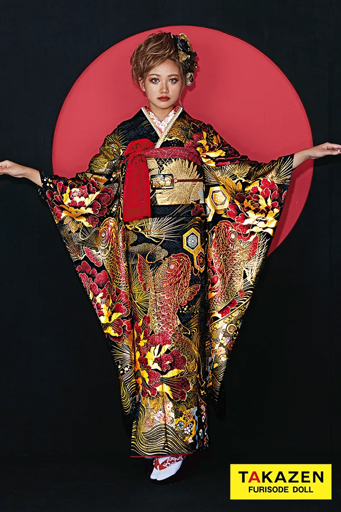 ジャパンモード 赤/黒 鯉柄/和彫り風 渋い 派手目立つ いかつい