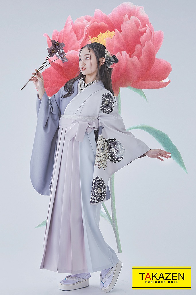 ヴィンテージスタイル 薄紫/ラベンダー/バイカラー ワンポイント柄