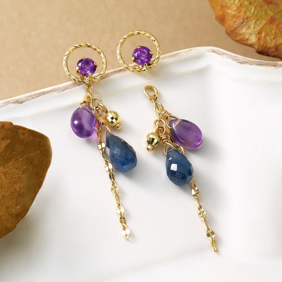 kaya様専用です 特価 パープルアゲートのピアス 【公式通販】