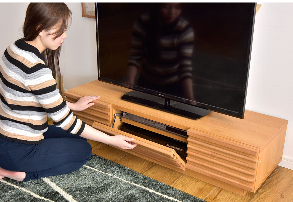 幅120cm アルダー無垢 国産 完成品 テレビ台 ロータイプ *ダリア-TG