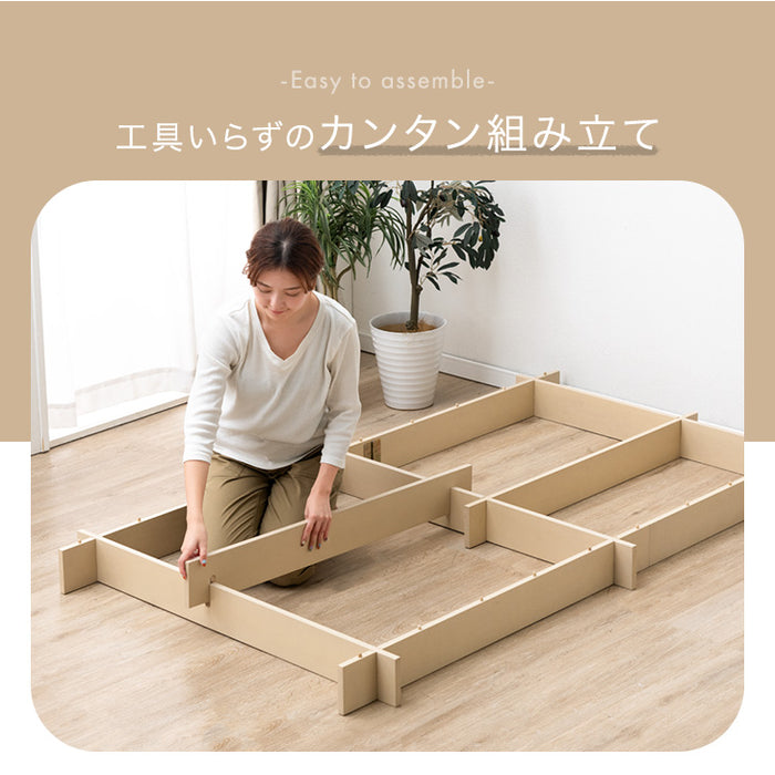 シングル］簡単組み立て 木目調 ステージベッド 単品 ベッドフレーム