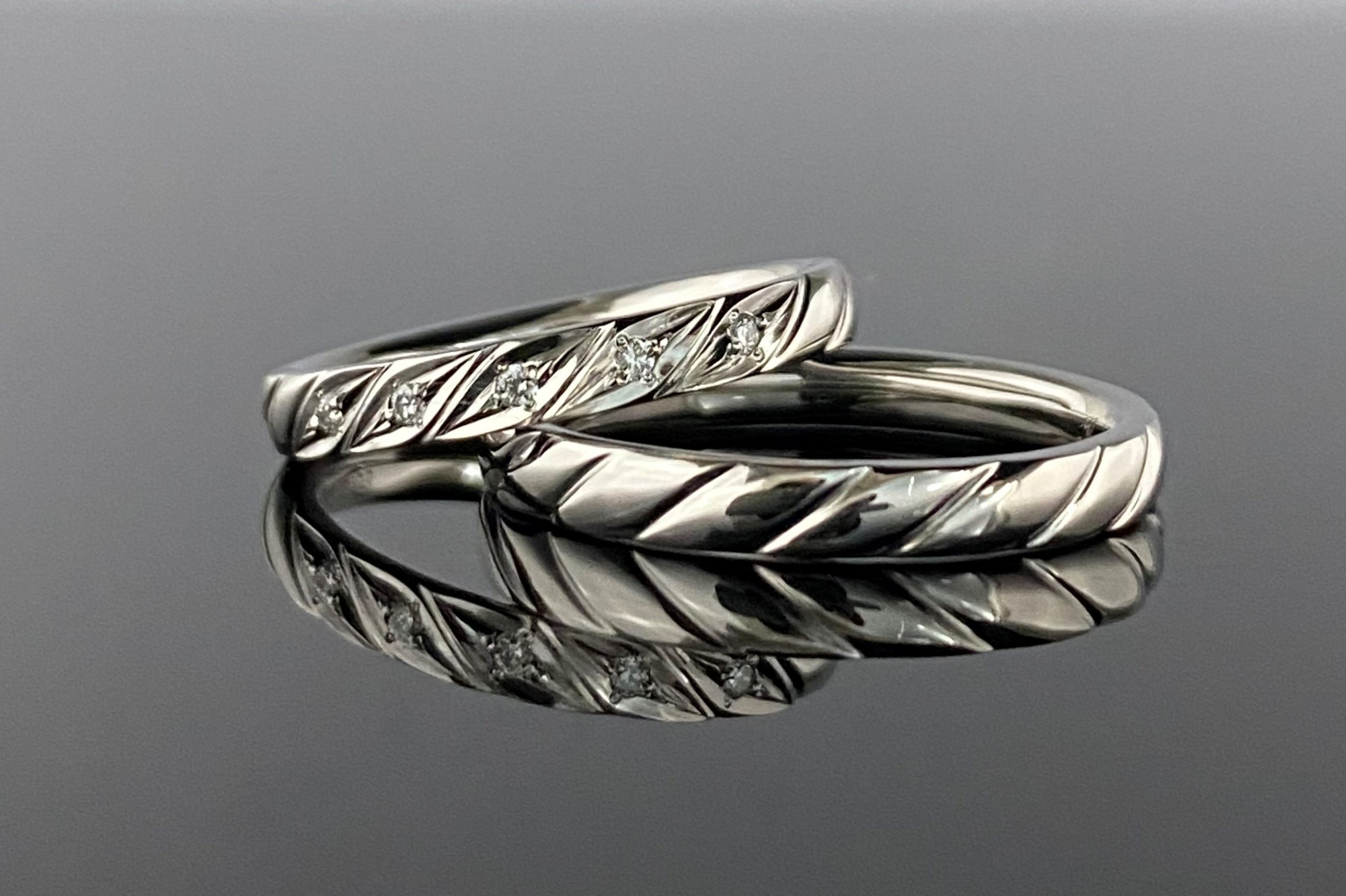 お揃いのデザインで仕上げたフルオーダーリング | 結婚・婚約指輪の