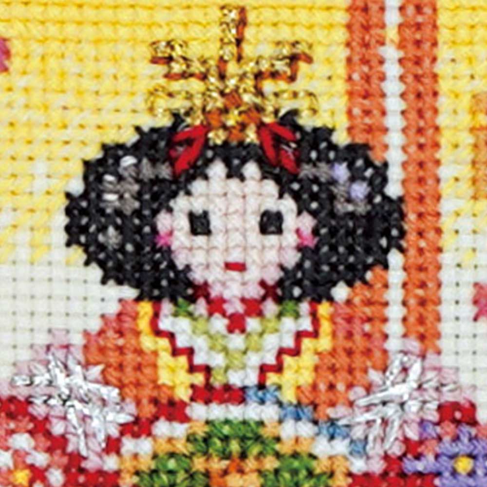 クロスステッチフレーム［花桃リースのお雛様］: キット｜手づくり