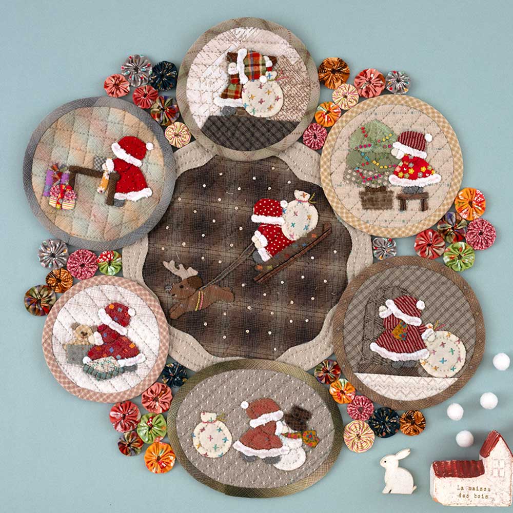 ❄スノーマン＆ワンちゃんサンタ2点おまとめタペストリー❄パッチ