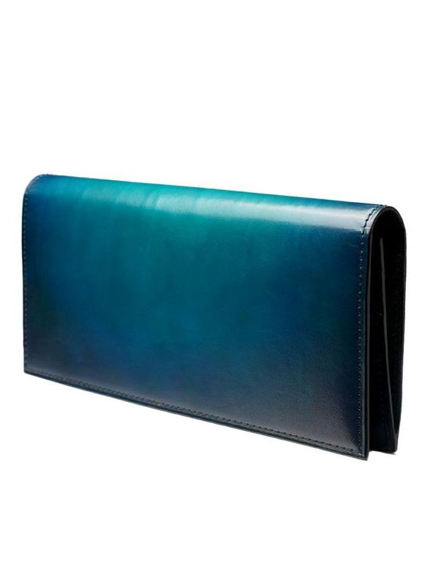 yuhaku - かぶせ長財布 / ターコイズ | BRYAN