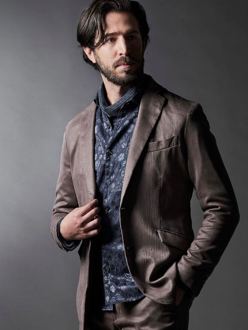 NICOLE - KOMASUEDE（コマスエード）2Bジャケット ダークブラウン