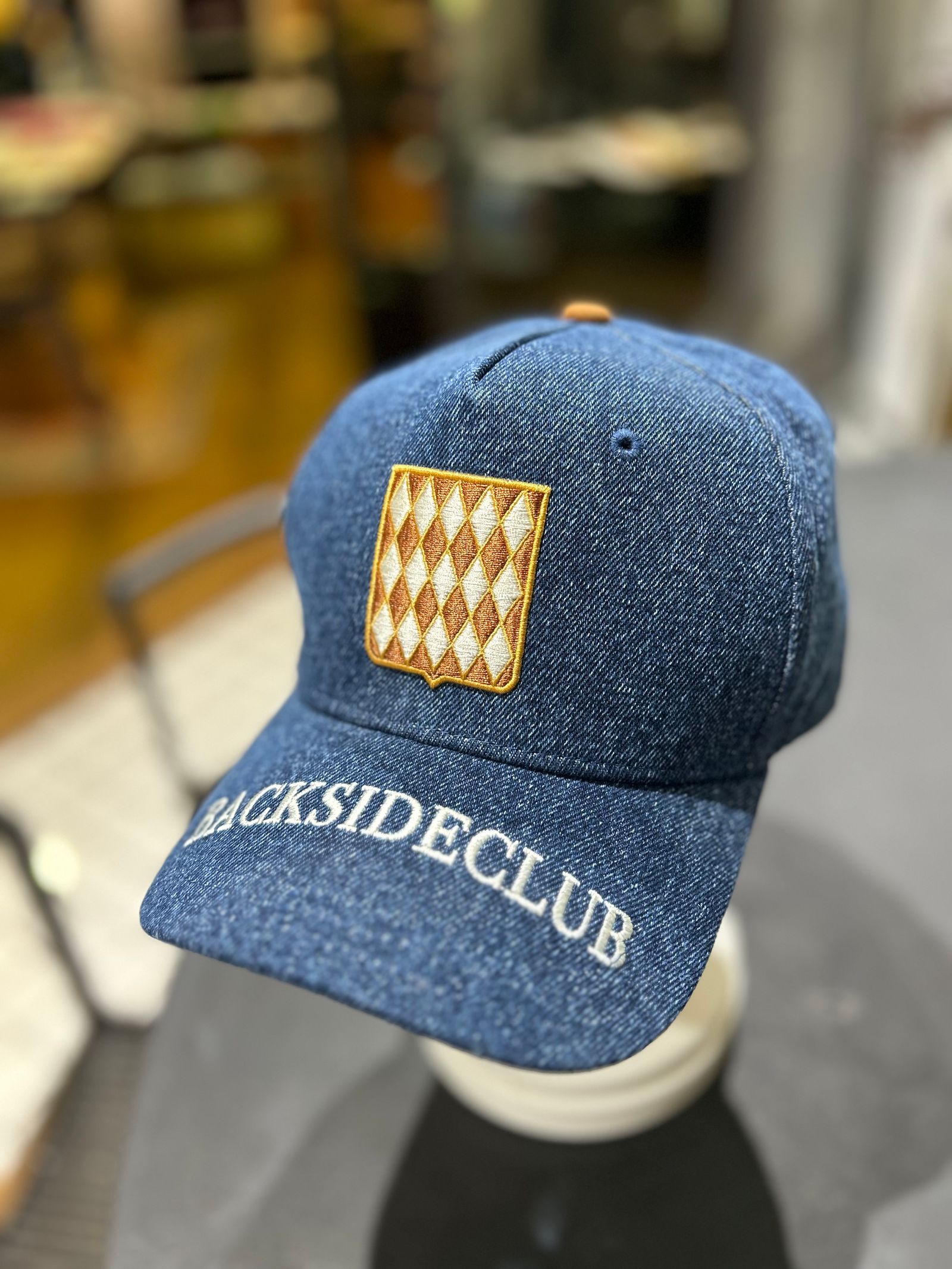 backsideclub - デニム刺繍入りBB CAP インディゴブルー【 backside