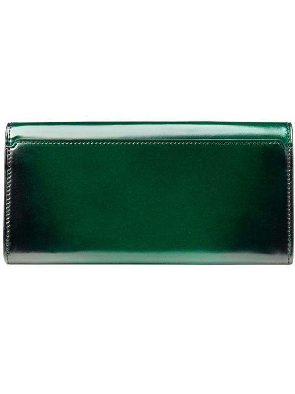 yuhaku - コードバン かぶせ長財布 / グリーン | BRYAN