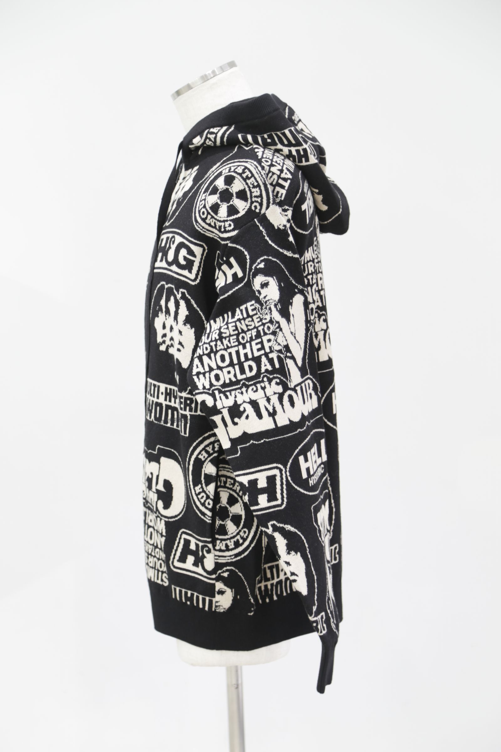 HYSTERIC GLAMOUR - SUPER HYS柄ジャカード パーカー / ブラック | Tempt