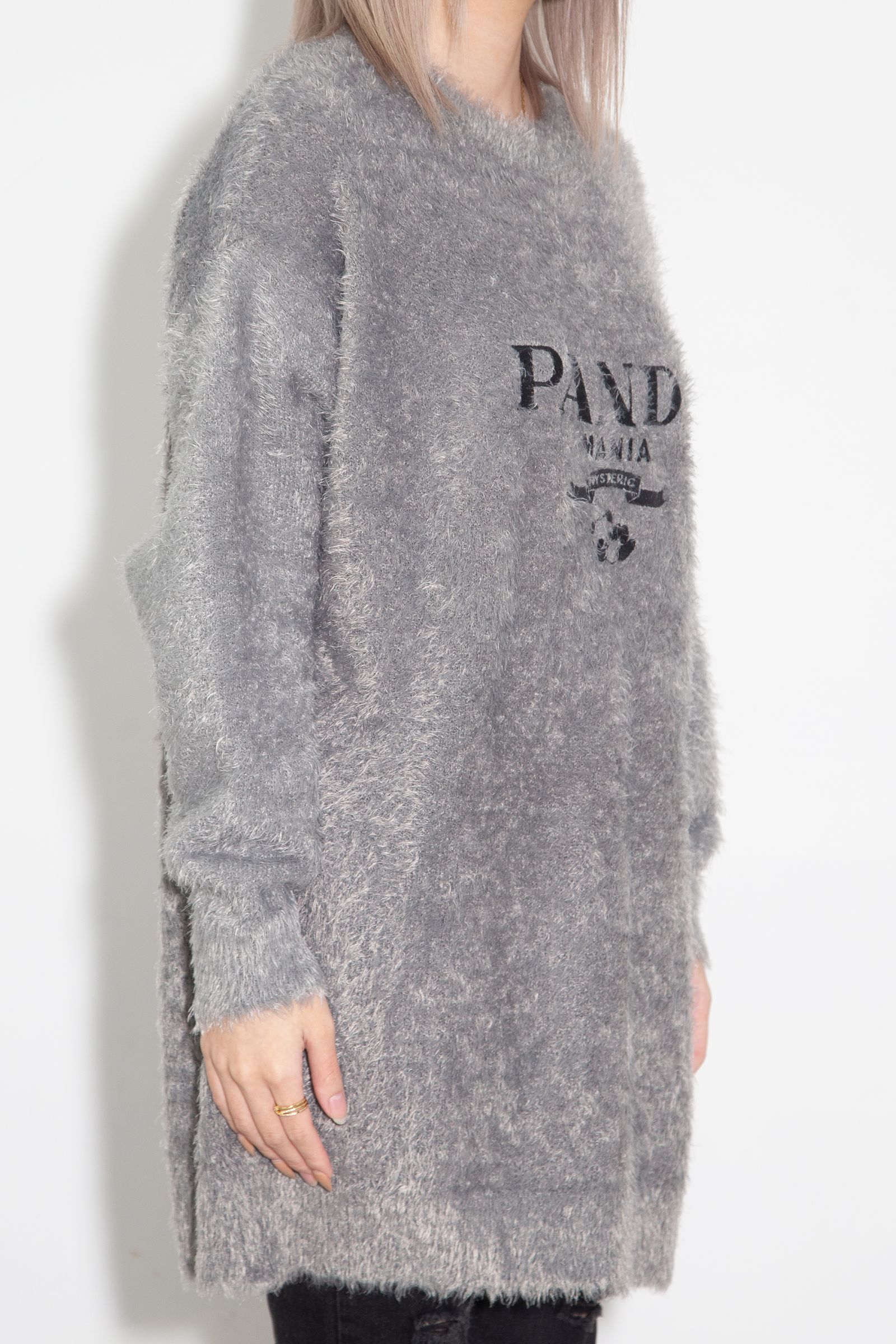 HYSTERIC GLAMOUR - PANDA MANIA刺繍 セーター / グレー | Tempt