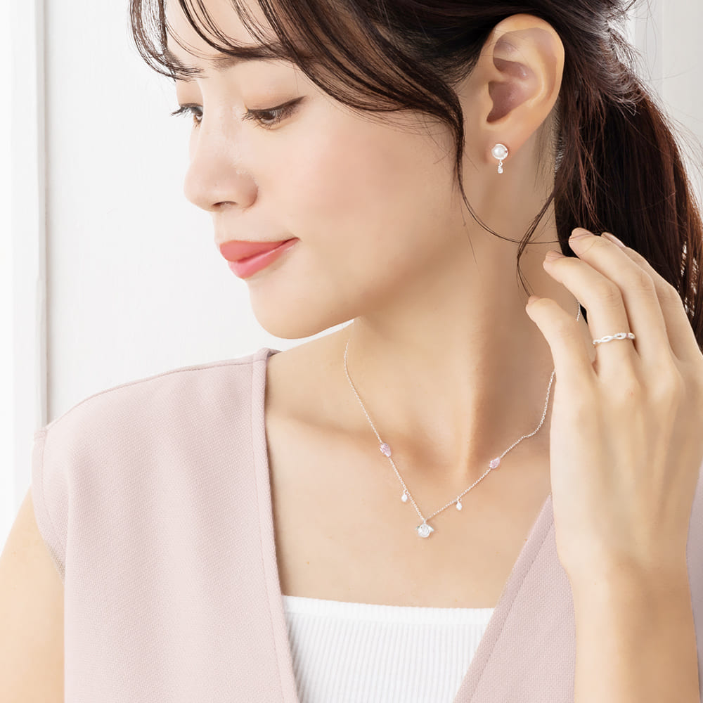 数量限定 桜 花びら フローラル ネックレス｜天使の卵 輝く天使の羽