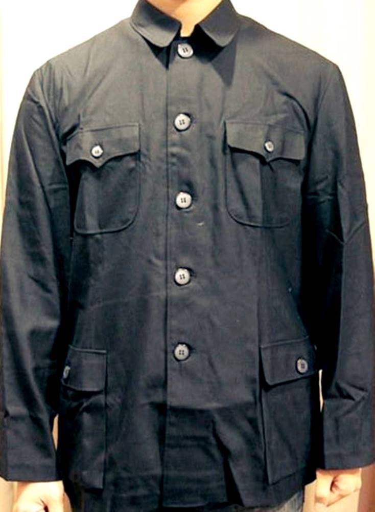 コピーコットン製中国人民服(中山服)上衣・紺色 - 横浜中華街天宝堂本店