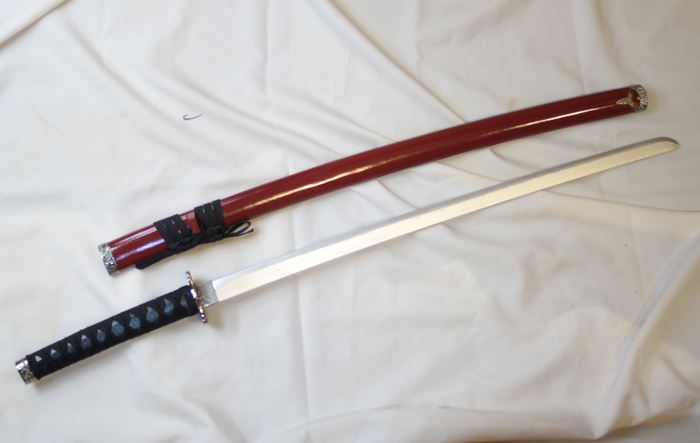 旧家蔵出し品 赤茶色 蝋色塗り 大刀の鞘 刀装具 武具 旧家蔵出し品 赤