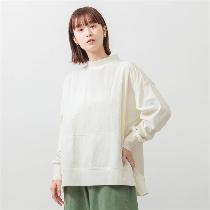 M.M.O】ハイネック 布帛切替 長袖カットソー｜テントテンマーケット