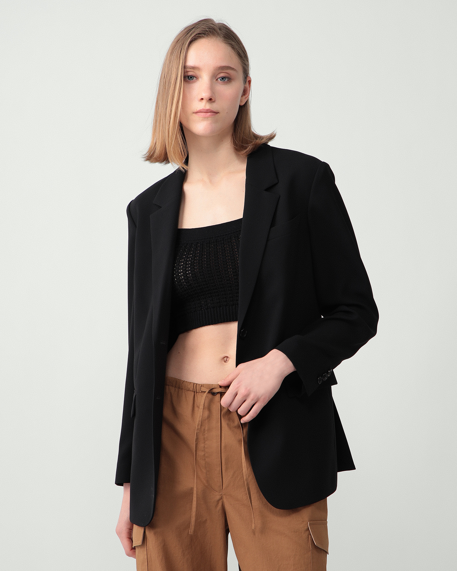 Satin Crepe Straight Blazer | WOMEN（レディース）｜Theory 公式通販