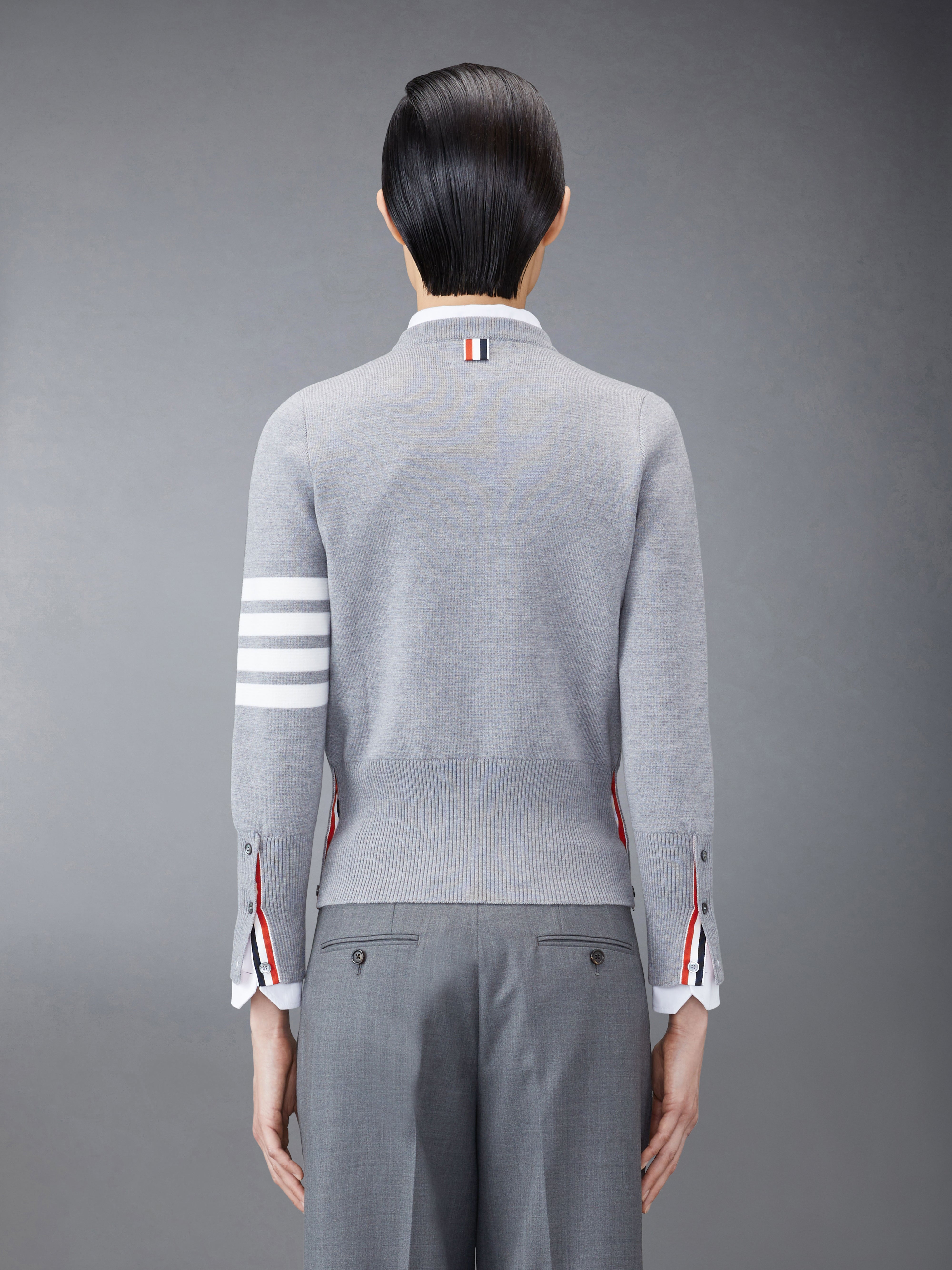 Wool Milano Stitch Classic 4 Bar Pullover | Thom Browne