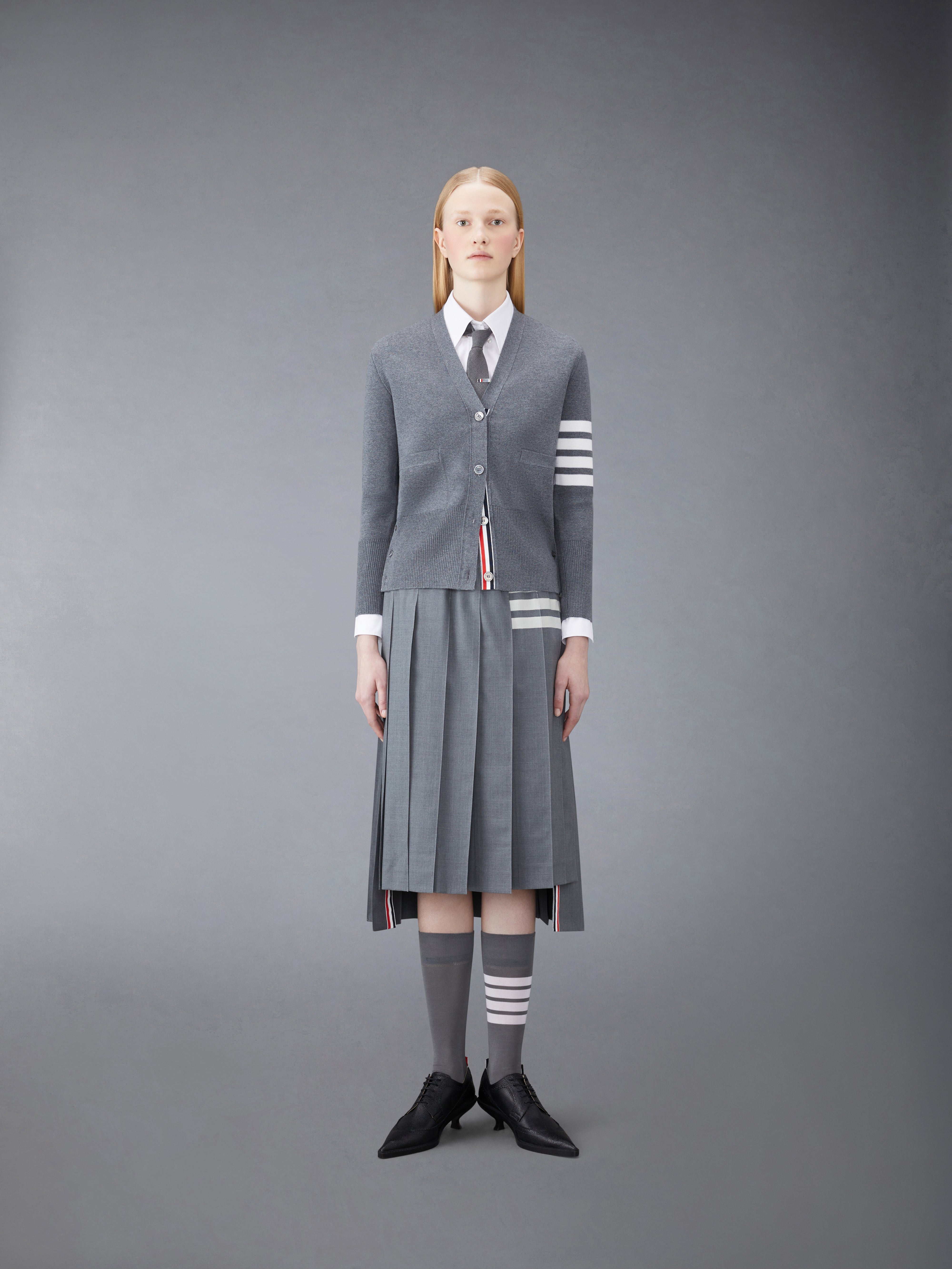 Wool 4 Bar V Neck Cardigan | Thom Browne