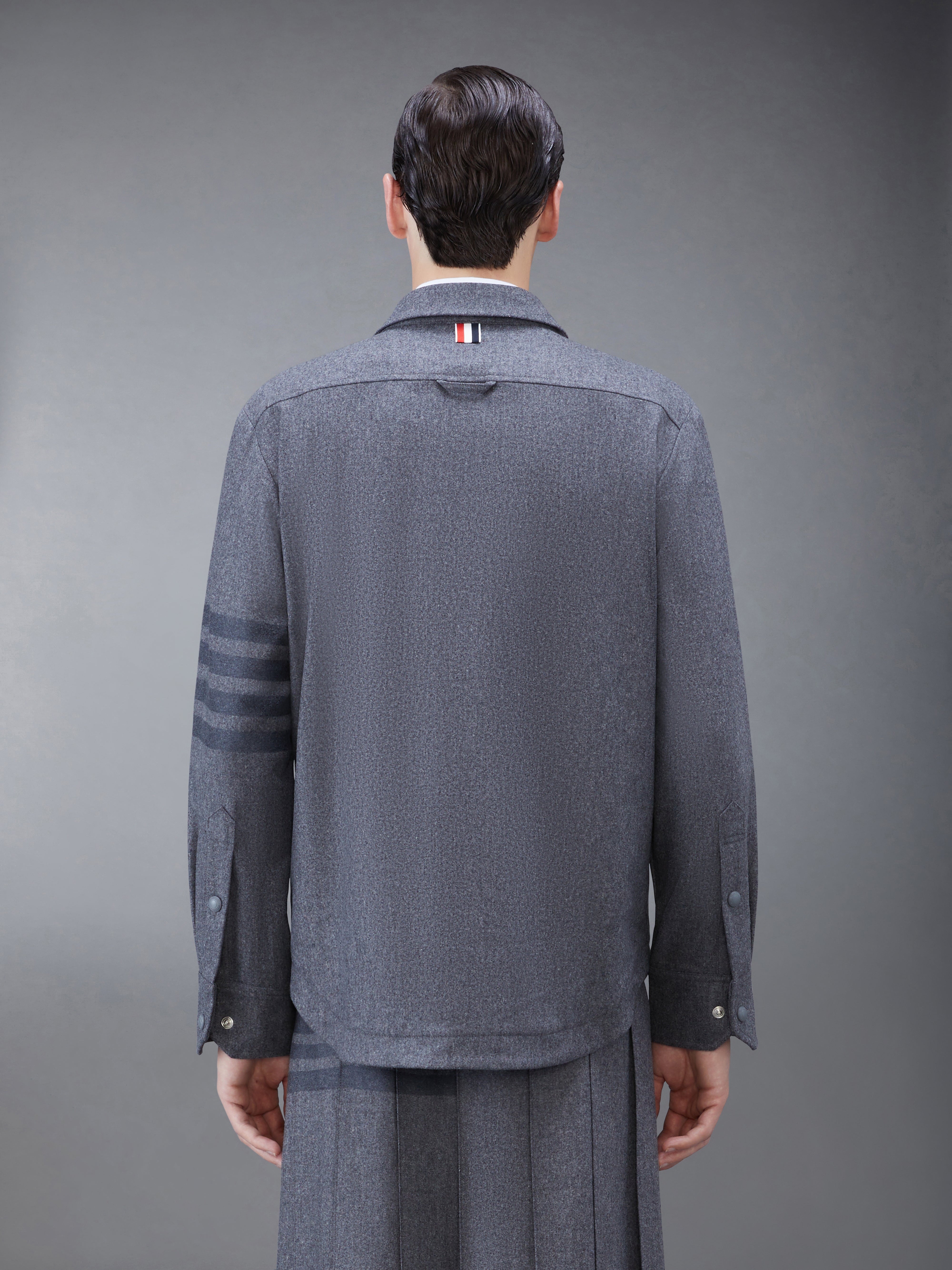 Flannel 4 Bar Shirt Jacket | Thom Browne